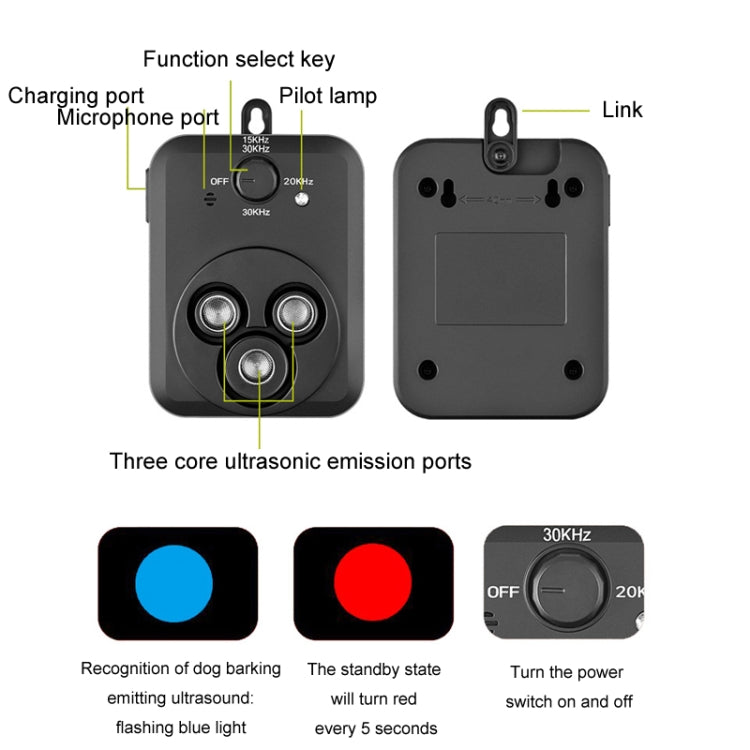 Ultrasonic Bark Stopper Outdoor Noise-Proof Automatic Dog Repellent(G3) - Training Aids by PMC TechLife | Online Shopping South Africa | PMC TechLife | Buy Now Pay Later Mobicred