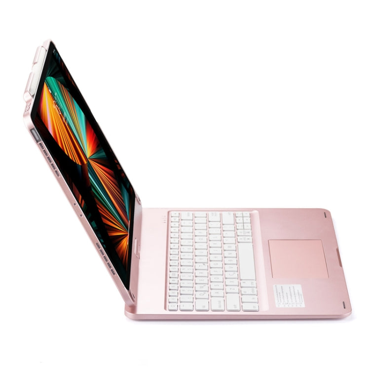 For iPad Pro 12.9 Inch 2022/2021/2020/2018 Tablet Bluetooth Touch Keyboard With Backlight 360 Degree Rotation(Rose Gold) - For iPad Pro by PMC Jewellery | Online Shopping South Africa | PMC Jewellery | Buy Now Pay Later Mobicred