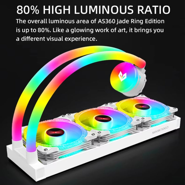 COOLMOON AS360 Magic Diamond Edition Computer Cooler ARGB Water Cooling Light Integrated CPU Radiator(White) - free shipping - PMC Jewellery - Order now!