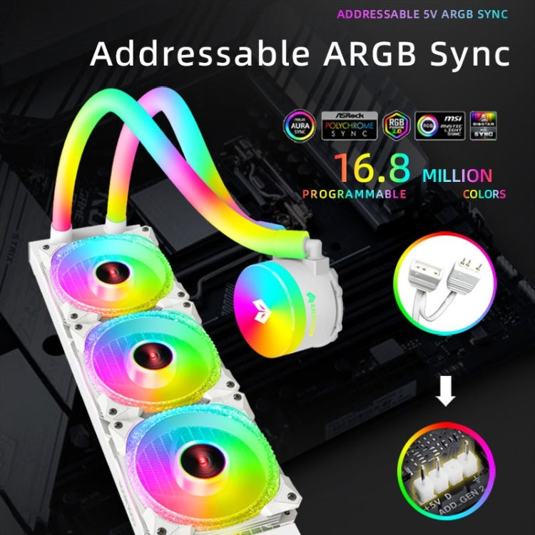 COOLMOON AS360 Magic Diamond Edition Computer Cooler ARGB Water Cooling Light Integrated CPU Radiator(White) - free shipping - PMC Jewellery - Order now!