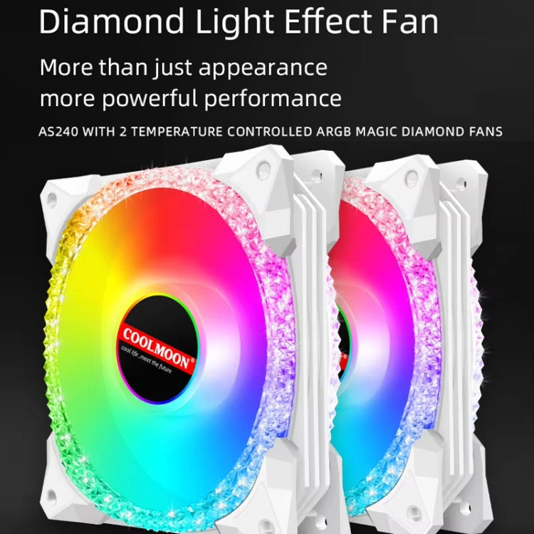 COOLMOON AS360 Magic Diamond Edition Computer Cooler ARGB Water Cooling Light Integrated CPU Radiator(White) - free shipping - PMC Jewellery - Order now!