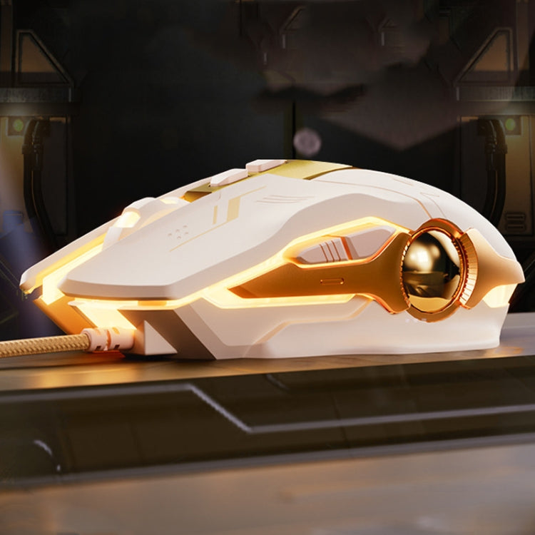 Inphic W8 Upgraded Wired Gaming Mice Macro Definition Light Emitting Mute Computer Mouse(Milk Tea Color) - free shipping - PMC Jewellery - Order now!