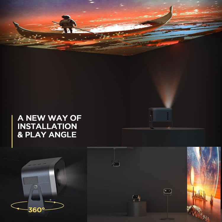 Same Screen Version For Mobile Phone Portable Mini Projector Smart Home Theater(EU Plug) - Mini Projector by PMC Jewellery | Online Shopping South Africa | PMC Jewellery | Buy Now Pay Later Mobicred