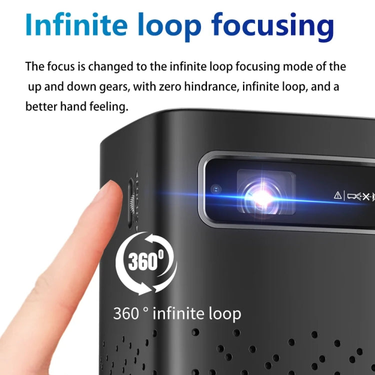 TOUMEI C900 Outdoor Portable Built-In Battery 4K HD Home Music Projector US Plug(Black) - Mini Projector by TOUMEI | Online Shopping South Africa | PMc TechLife | Buy Now Pay Later Mobicred