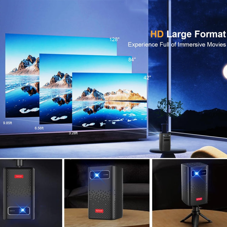 TOUMEI C900 Outdoor Portable Built-In Battery 4K HD Home Music Projector US Plug(Black) - Mini Projector by TOUMEI | Online Shopping South Africa | PMc TechLife | Buy Now Pay Later Mobicred