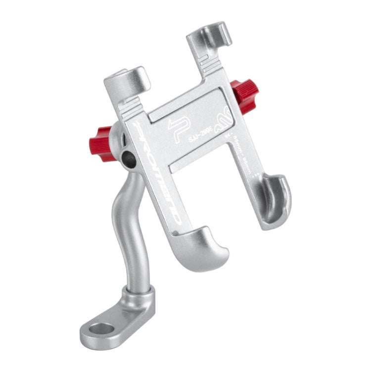 PROMEND Aluminum Alloy Cell Phone Holder Adjustable Angle Rotating Motorcycle Navigation Support, Style: SJJ-299E Rearview Mirror Silver - free shipping - PMC Jewellery - Order now!