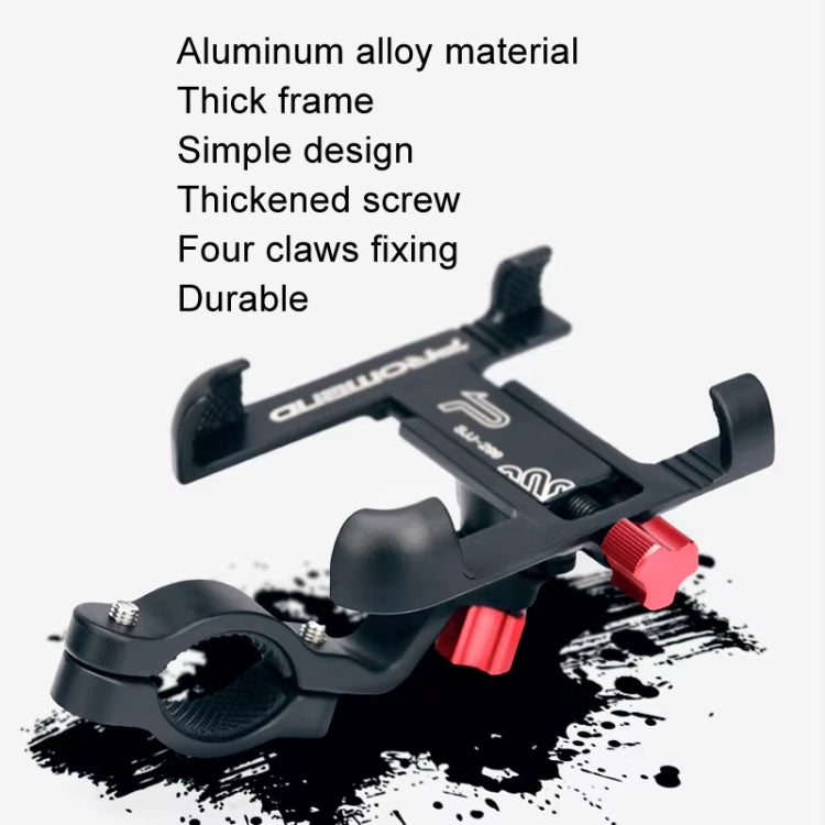 PROMEND Aluminum Alloy Cell Phone Holder Adjustable Angle Rotating Motorcycle Navigation Support, Style: SJJ-299E Rearview Mirror Silver - free shipping - PMC Jewellery - Order now!