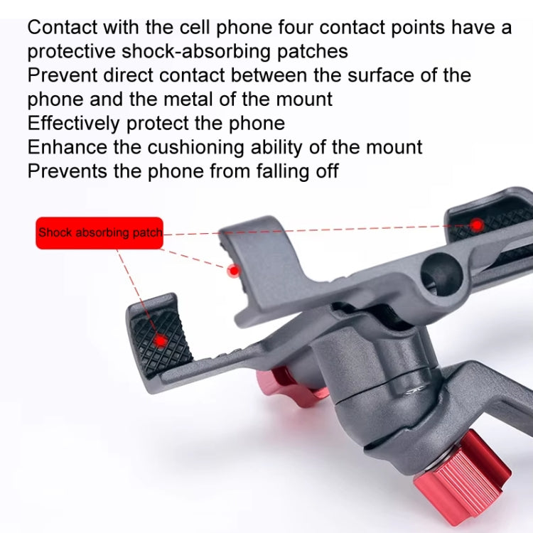 PROMEND Aluminum Alloy Cell Phone Holder Adjustable Angle Rotating Motorcycle Navigation Support, Style: SJJ-299E Rearview Mirror Silver - free shipping - PMC Jewellery - Order now!