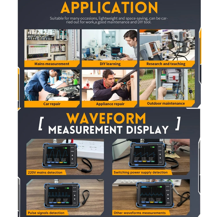 FNIRSI 2 In 1 Mini Portable Digital Oscilloscope Signal Generator, Set: Standard - free shipping - PMC Jewellery - Order now!