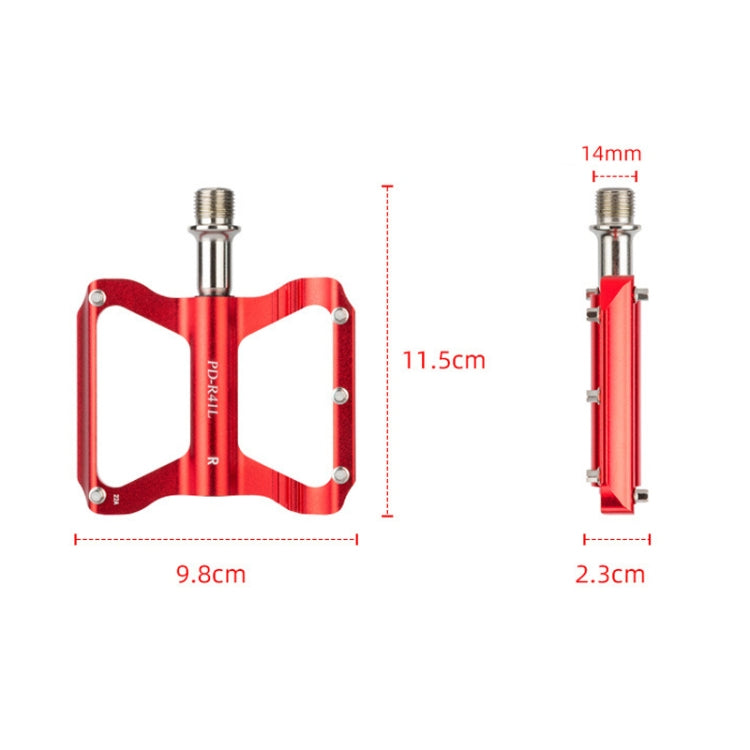 PROMEND PD-R41L 1pair Bicycle Aluminum Alloy Perrin Bearing Pedals(Red) - free shipping - PMc TechLife - Order now!