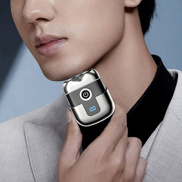 Double Ring Magnetic Electric Shaver Travel Portable Rechargeable Full Body Washable Men Razor(Silver) - Shavers & Accessories by PMC TechLife | Online Shopping South Africa | PMC TechLife | Buy Now Pay Later Mobicred