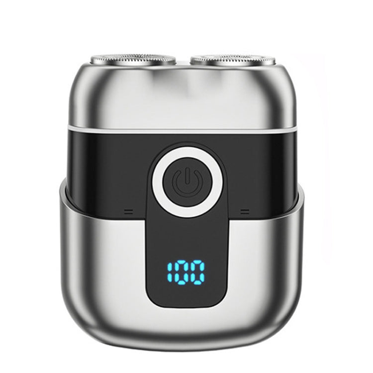 Double Ring Magnetic Electric Shaver Travel Portable Rechargeable Full Body Washable Men Razor(Silver) - Shavers & Accessories by PMC TechLife | Online Shopping South Africa | PMC TechLife | Buy Now Pay Later Mobicred