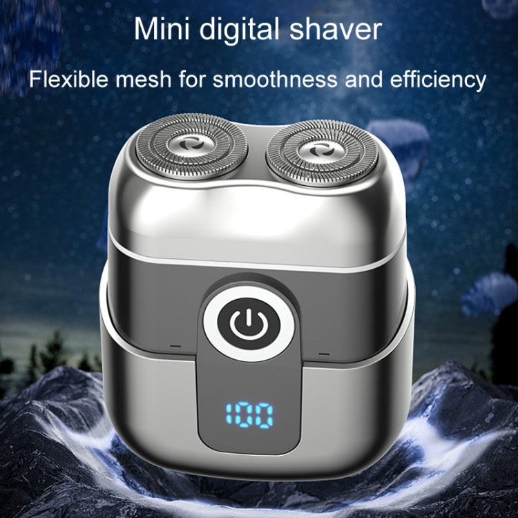 Double Ring Magnetic Electric Shaver Travel Portable Rechargeable Full Body Washable Men Razor(Silver) - Shavers & Accessories by PMC TechLife | Online Shopping South Africa | PMC TechLife | Buy Now Pay Later Mobicred