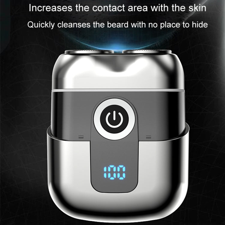 Double Ring Magnetic Electric Shaver Travel Portable Rechargeable Full Body Washable Men Razor(Grey) - Electric Shavers by PMC TechLife | Online Shopping South Africa | PMC TechLife | Buy Now Pay Later Mobicred
