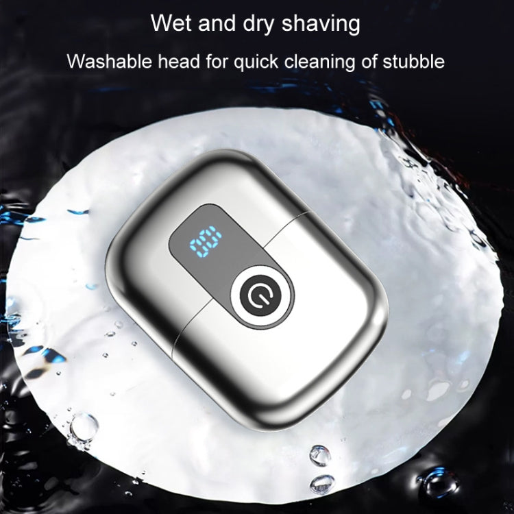 Double Ring Magnetic Electric Shaver Travel Portable Rechargeable Full Body Washable Men Razor(Silver) - Shavers & Accessories by PMC TechLife | Online Shopping South Africa | PMC TechLife | Buy Now Pay Later Mobicred