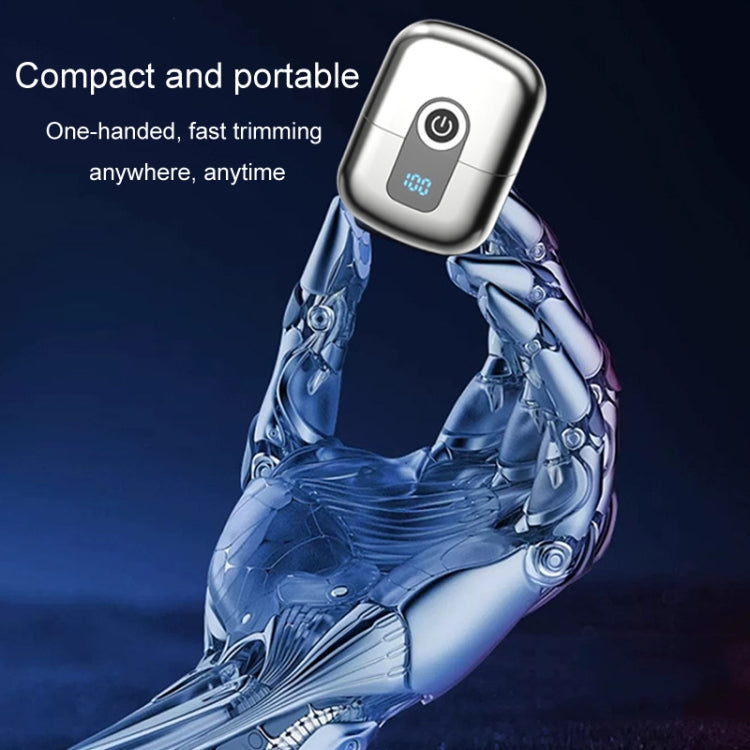 Double Ring Magnetic Electric Shaver Travel Portable Rechargeable Full Body Washable Men Razor(Silver) - Shavers & Accessories by PMC TechLife | Online Shopping South Africa | PMC TechLife | Buy Now Pay Later Mobicred