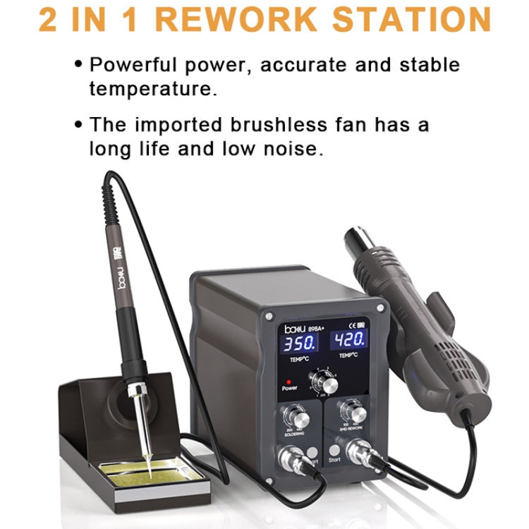 BAKU BA-898A+ 2-In-1 Soldering Station Hot Air Station Adjustable Temperature EU Plug 220V - free shipping - PMC TechLife - Order now!