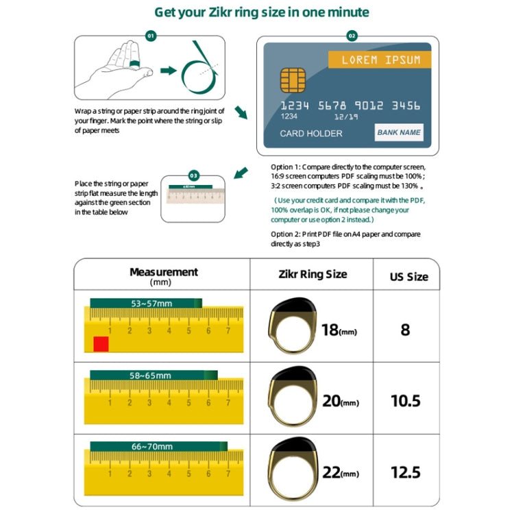 Equantu Smart Bluetooth Finger Counter Muslim Prayer Time Reminder Ring, Style: Gold 22mm - free shipping - PMC TechLife - Order now!