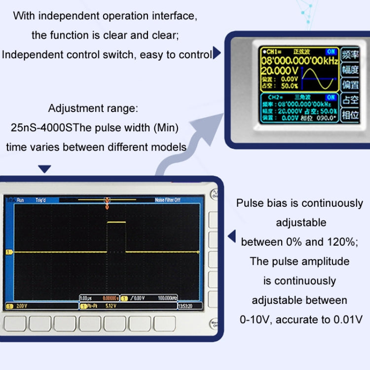 JUNTEK Programmable Dual-Channel DDS Function Arbitrary Waveform Signal Generator, Frequency: 40MHz(US Plug) - Other Tester Tool by PMC TechLife | Online Shopping South Africa | PMC TechLife | Buy Now Pay Later Mobicred