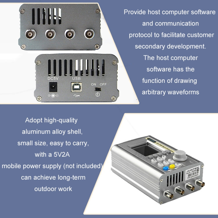 JUNTEK Programmable Dual-Channel DDS Function Arbitrary Waveform Signal Generator, Frequency: 60MHz(AU Plug) - Other Tester Tool by PMC TechLife | Online Shopping South Africa | PMC TechLife | Buy Now Pay Later Mobicred