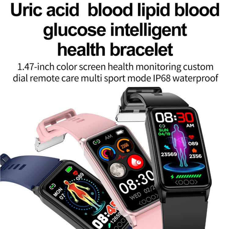 Uric Acid Blood Lipid Noninvasive Blood Sugar Heart Rate Oxygen Temperature Monitoring Smart Healthy Sports Bracelet(Black) - Smart Wristbands by PMC TechLife | Online Shopping South Africa | PMC TechLife | Buy Now Pay Later Mobicred