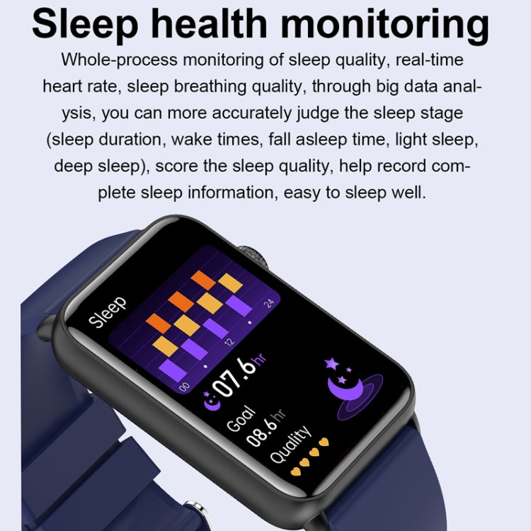 Smart Watch Ring ECG Temperature Heart Rate Blood Pressure Health Bluetooth Talking Watch, Color: Blue Silicone - Smart Wristbands by PMC TechLife | Online Shopping South Africa | PMC TechLife | Buy Now Pay Later Mobicred