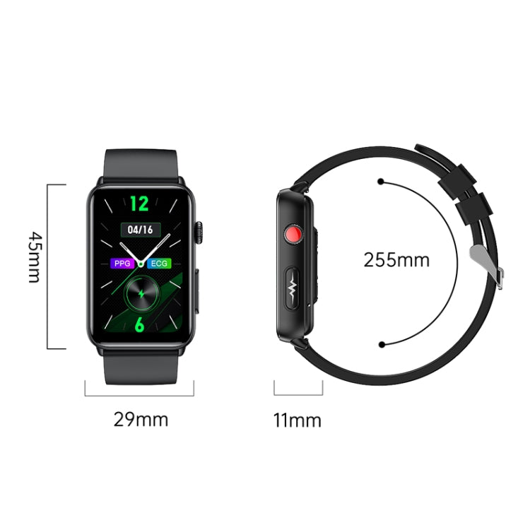 Smart Watch Ring ECG Temperature Heart Rate Blood Pressure Health Bluetooth Talking Watch, Color: Black Silicone - Smart Wristbands by PMC TechLife | Online Shopping South Africa | PMC TechLife | Buy Now Pay Later Mobicred