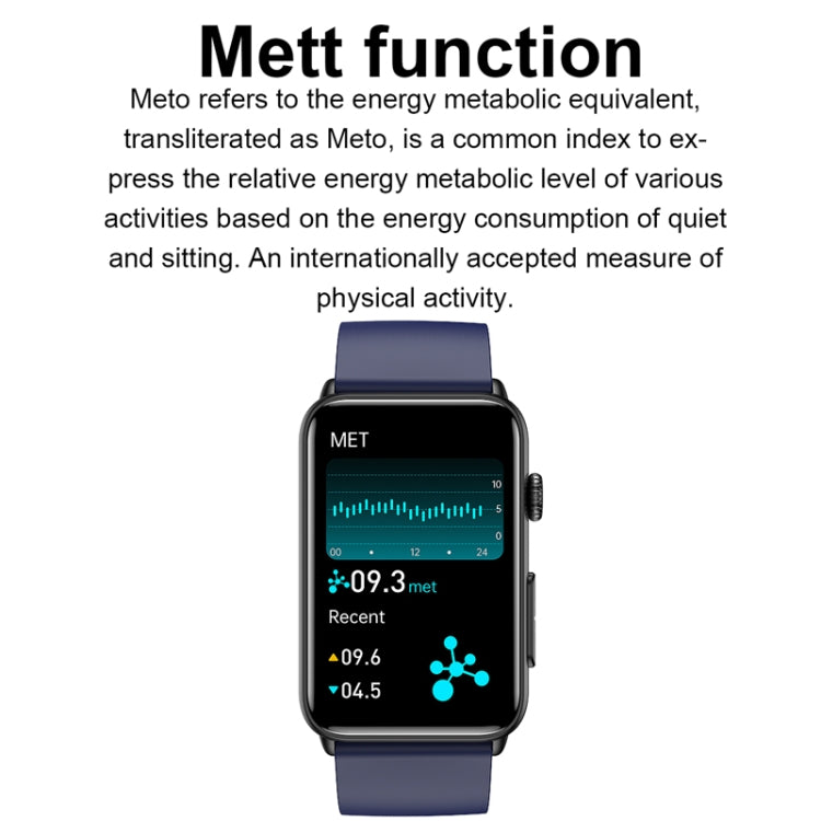 Smart Watch Ring ECG Temperature Heart Rate Blood Pressure Health Bluetooth Talking Watch, Color: Blue Silicone - Smart Wristbands by PMC TechLife | Online Shopping South Africa | PMC TechLife | Buy Now Pay Later Mobicred