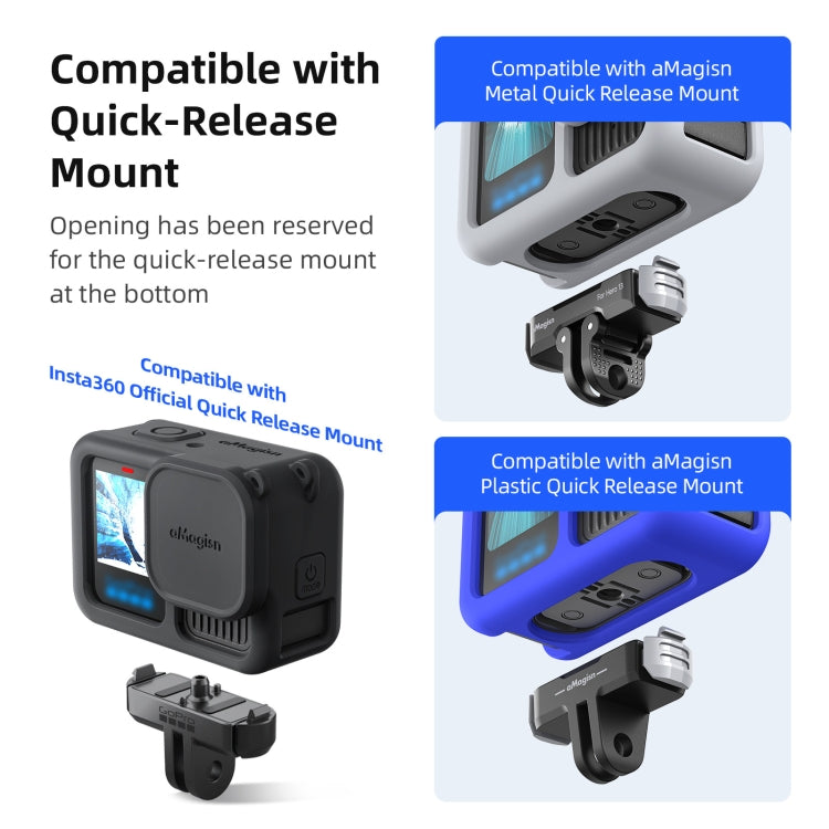 For GoPro HERO13 Black AMagisn Silicone Case Protective Cover(Blue) - Silicone Cases by aMagisn | Online Shopping South Africa | PMc TechLife | Buy Now Pay Later Mobicred