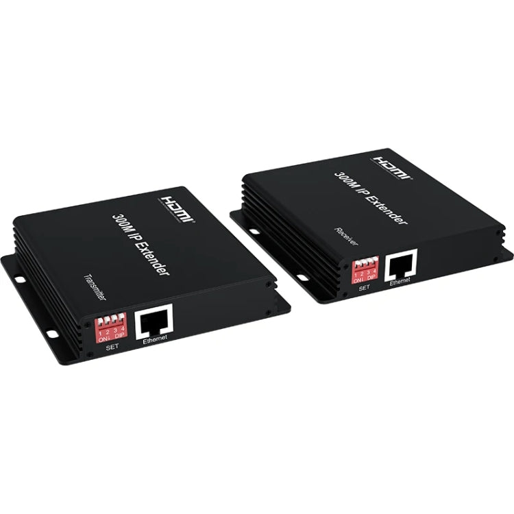 300m IP HDMI Extender HD Video Transmission, Transmitter + Receiver UK Plug(Black) - free shipping - PMC Jewellery - Order now!