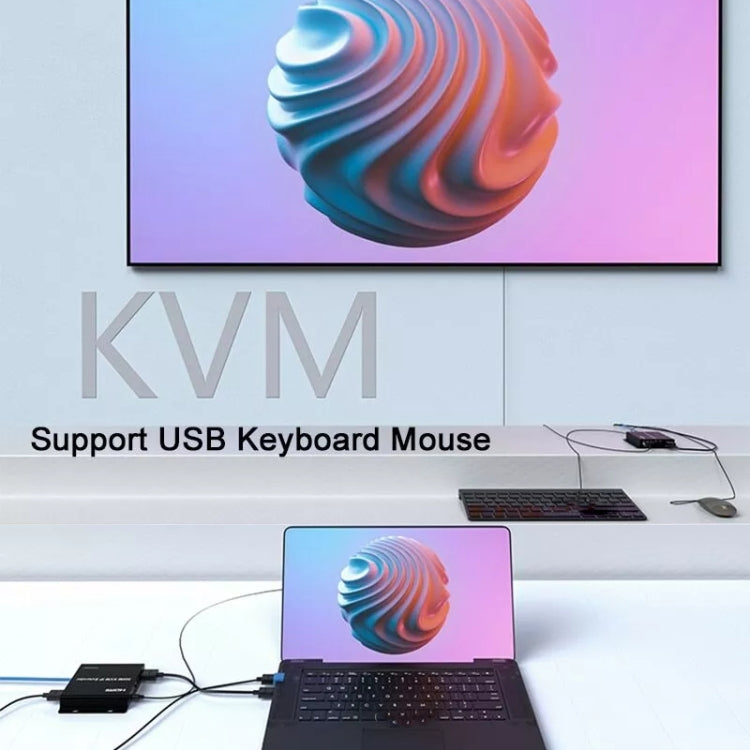 200m HDMI KVM IP Network Cable Extender H.264 Mouse Keyboard Extender EU Plug(Black) - Amplifier by PMC Jewellery | Online Shopping South Africa | PMC Jewellery | Buy Now Pay Later Mobicred