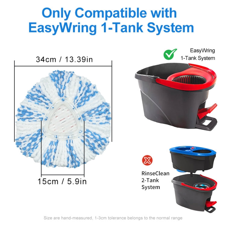 For Vileda / O-Cedar EasyWring Spin Mop Replacement Pad Microfiber Rag(Blue) - Handheld Cleaner & Mops by PMc TechLife | Online Shopping South Africa | PMc TechLife | Buy Now Pay Later Mobicred