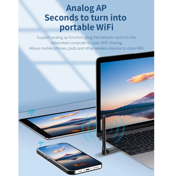 COMFAST CF-940F  300Mbps WiFi6 USB Adapter 2.4GHz WiFi Antena Wireless Network Card - USB Network Adapter by COMFAST | Online Shopping South Africa | PMC TechLife | Buy Now Pay Later Mobicred