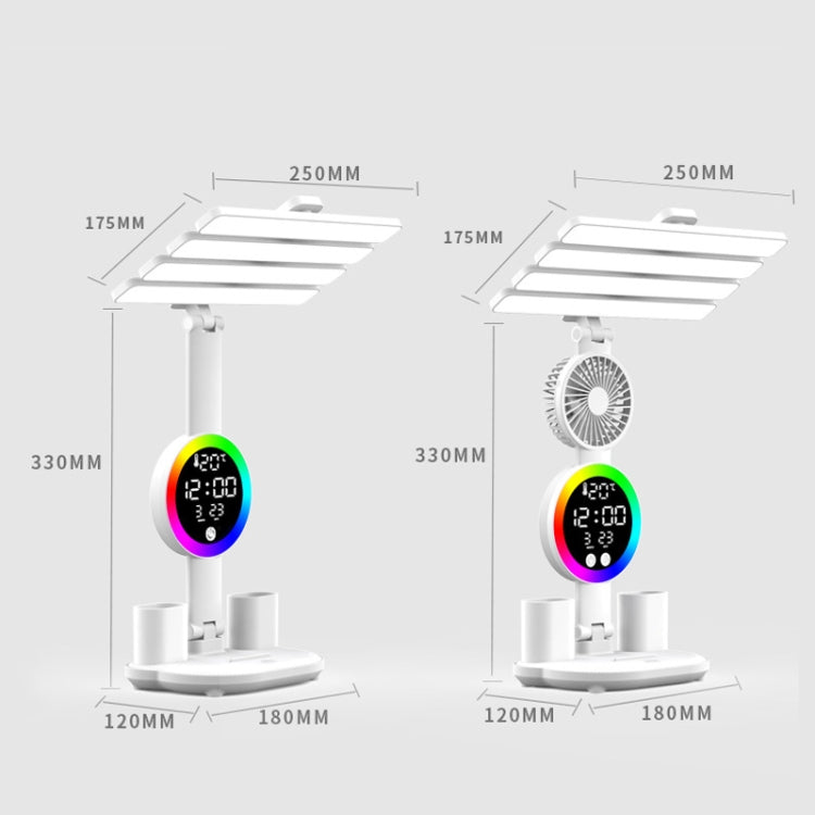 4 Heads Horizontal LED Eye-Care Table Lamp Children Study Desktop Reading Light With Pen Holder, Style: Clock Plug Power - Desk Lamps by PMc TechLife | Online Shopping South Africa | PMc TechLife | Buy Now Pay Later Mobicred