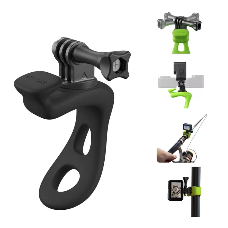 TELESIN Action Camera Mount Silicone Adjustable Mini Flexible Bracket For GoPro HERO / Insta360 / DJI Action Camera(Black) - free shipping - PMC TechLife - Order now!