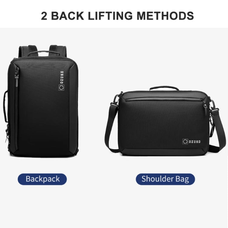 Ozuko Business Laptop USB Backpack Men Schoolbag(Black) - free shipping - PMC Jewellery - Order now!