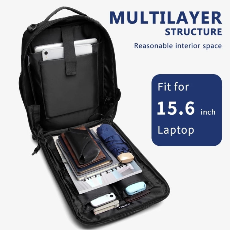 Ozuko Business Laptop USB Backpack Men Schoolbag(Dark Blue) - free shipping - PMC Jewellery - Order now!