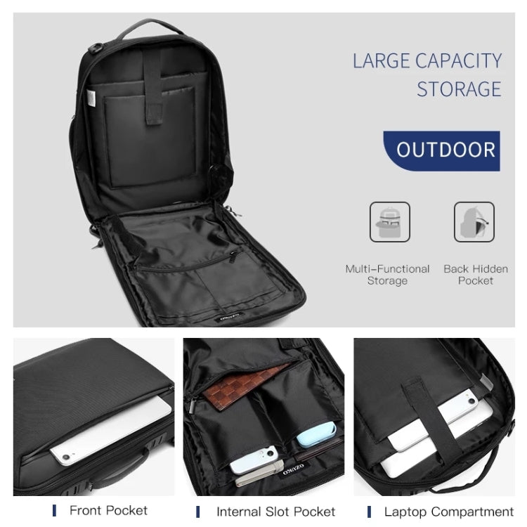Ozuko Business Laptop USB Backpack Men Schoolbag(Black) - free shipping - PMC Jewellery - Order now!