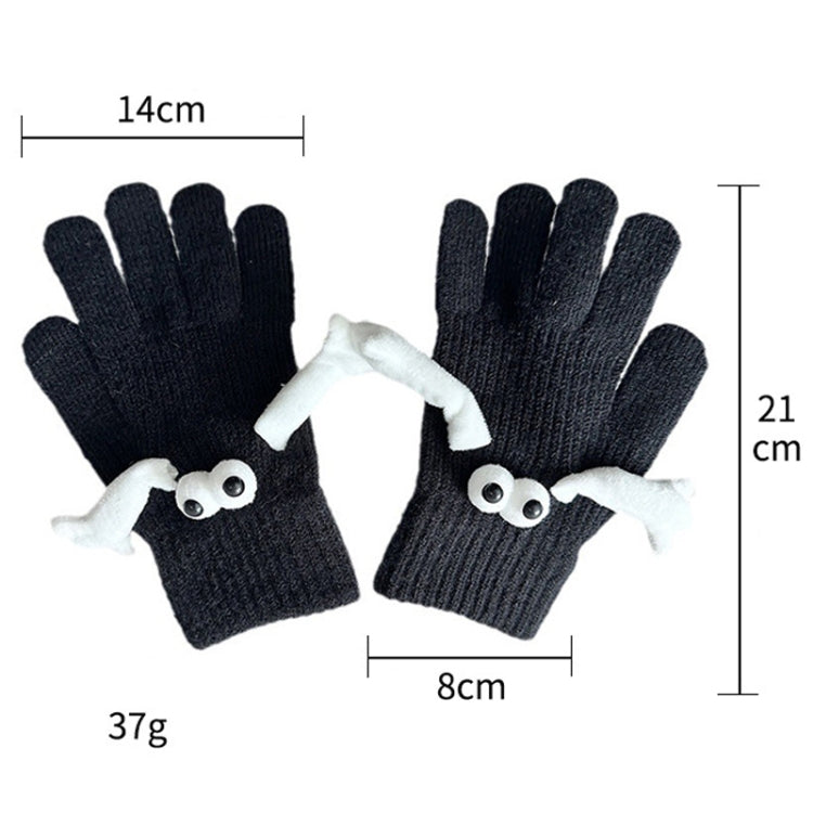 Fall Winter Couple Students Magnetic Warm Gloves Cute Dolls Outdoor Hand In Hand Mittens, Size: Average(Black) - Full Finger Gloves by PMC TechLife | Online Shopping South Africa | PMC TechLife | Buy Now Pay Later Mobicred