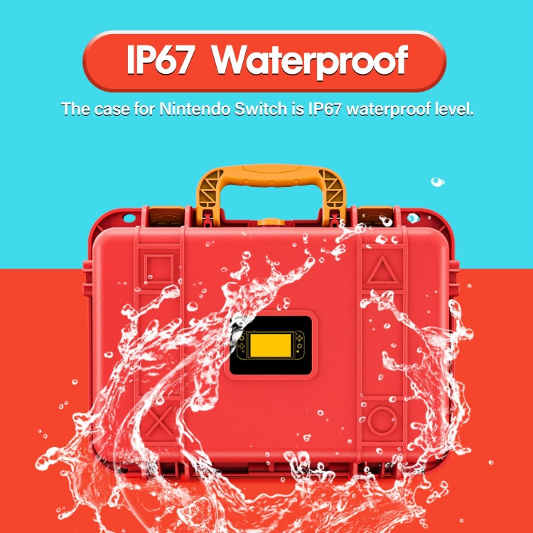 DEVASO For Switch / OLED IP67 Waterproof Storage Case Hardshell Bag, Color: Orange Blue+Shoulder Strap - free shipping - PMC Jewellery - Order now!