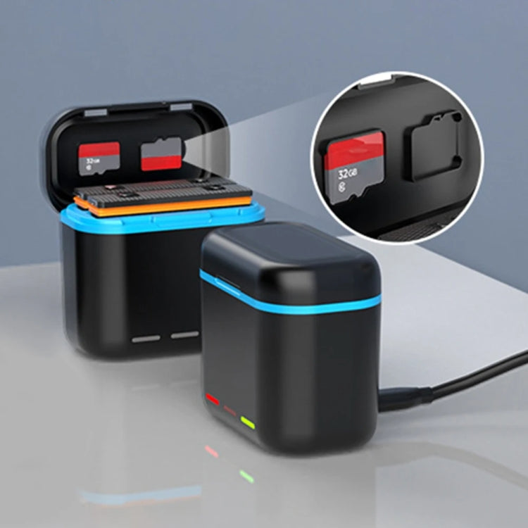 For Insta360 X3 Battery Charger Dual Battery Storage Charging Case(Black) - free shipping - PMC TechLife - Order now!