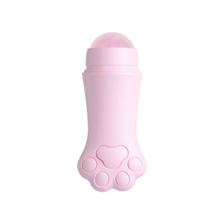 Natural Rose Quartz Face Oil Absorbing Roller Volcanic Stone Facial Skin Repair Cleansing Massager(Pink) - free shipping - PMC TechLife - Order now!
