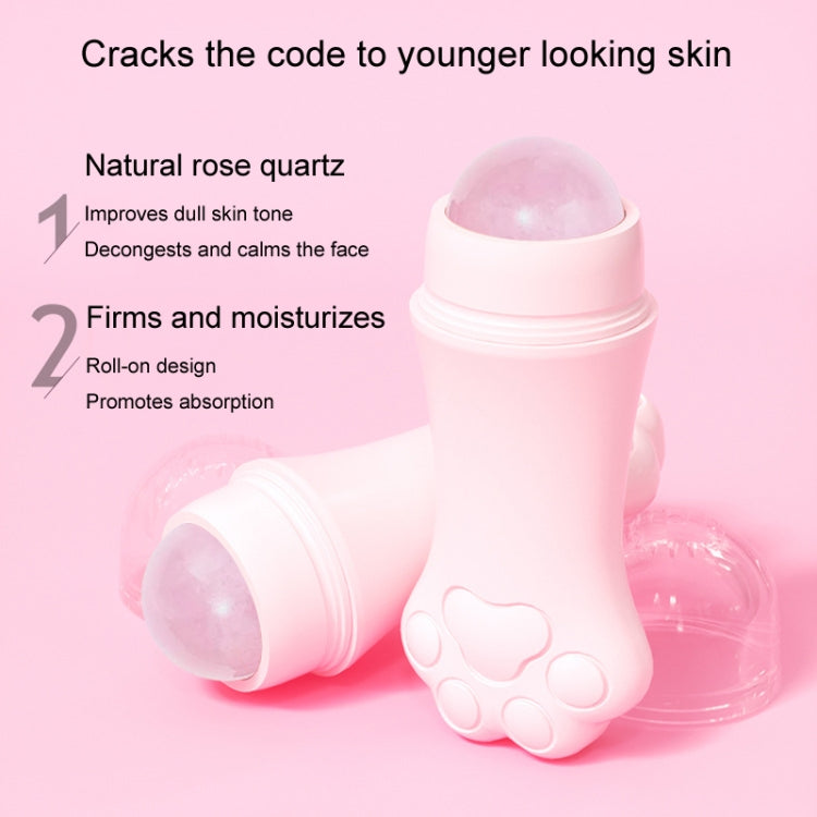 Natural Rose Quartz Face Oil Absorbing Roller Volcanic Stone Facial Skin Repair Cleansing Massager(White) - free shipping - PMC TechLife - Order now!