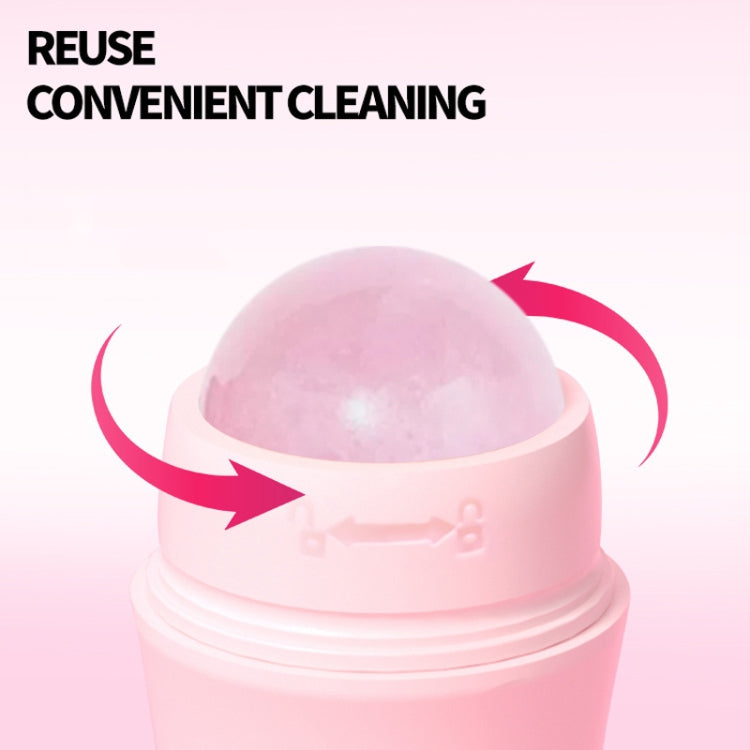 Natural Rose Quartz Face Oil Absorbing Roller Volcanic Stone Facial Skin Repair Cleansing Massager(Grey) - free shipping - PMC TechLife - Order now!