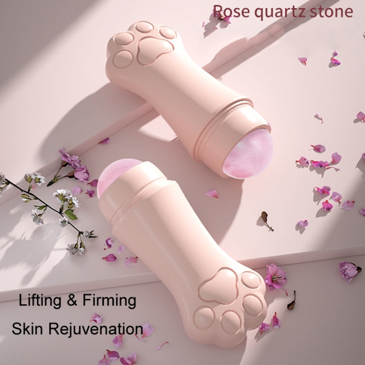 Natural Rose Quartz Face Oil Absorbing Roller Volcanic Stone Facial Skin Repair Cleansing Massager(Pink) - free shipping - PMC TechLife - Order now!