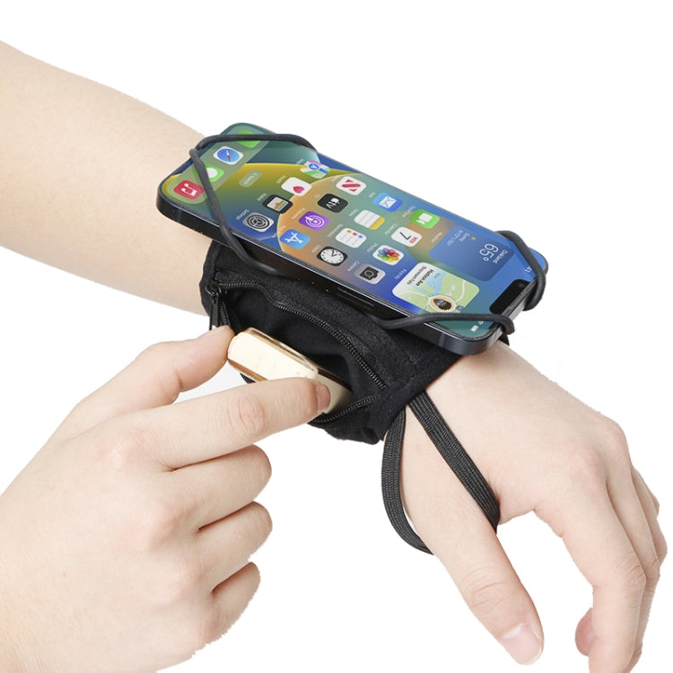 Rotating Wrist Phone Strap Coin Purse Touchable Phone Wristband Can Hold Cards, Change and Keys(Black) - Other by PMC TechLife | Online Shopping South Africa | PMC TechLife | Buy Now Pay Later Mobicred