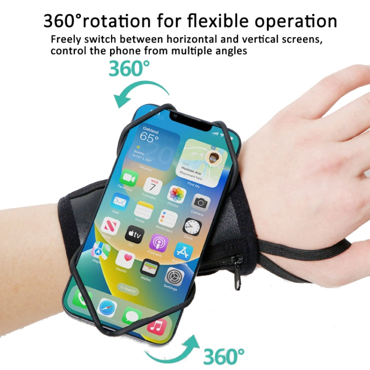 Rotating Wrist Phone Strap Coin Purse Touchable Phone Wristband Can Hold Cards, Change and Keys(Black) - Other by PMC TechLife | Online Shopping South Africa | PMC TechLife | Buy Now Pay Later Mobicred