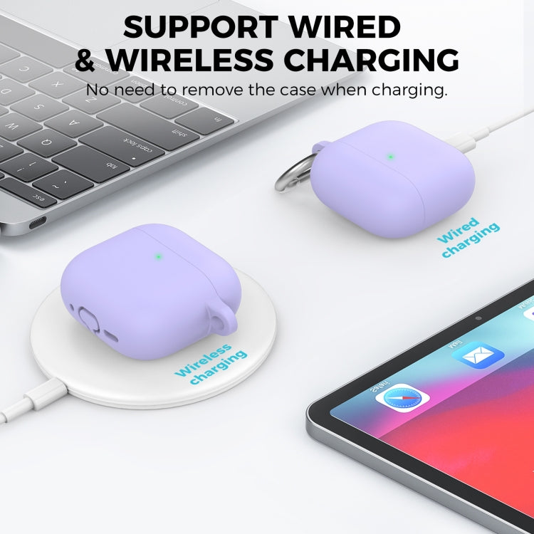 For Airpods 4 AhaStyle WG163 Earphone Drop-Proof Dust-Proof Silicone Protective Case With Cleanning Pen(White) - free shipping - PMC Jewellery - Order now!