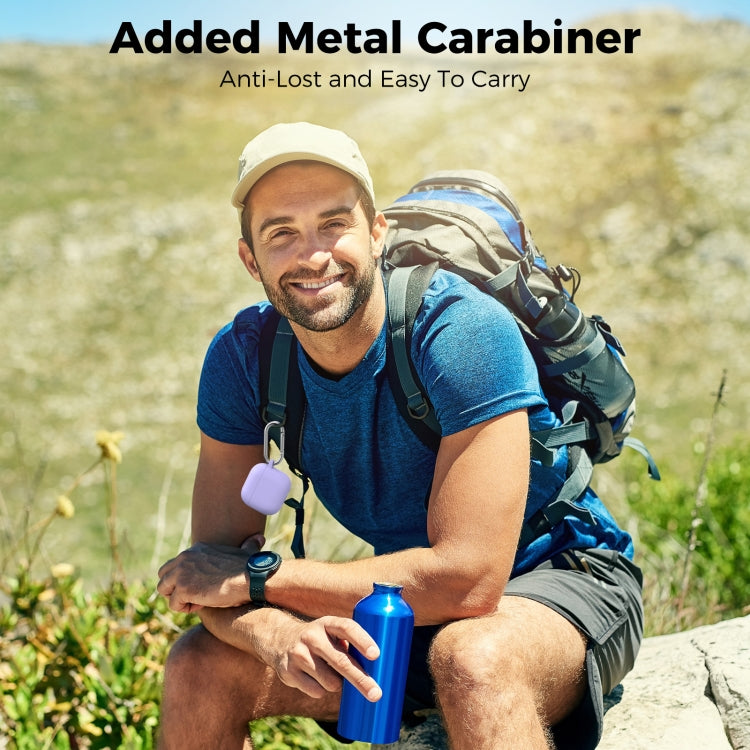 For Airpods 4 AhaStyle WG163 Earphone Drop-Proof Dust-Proof Silicone Protective Case With Cleanning Pen(Blue) - free shipping - PMC Jewellery - Order now!