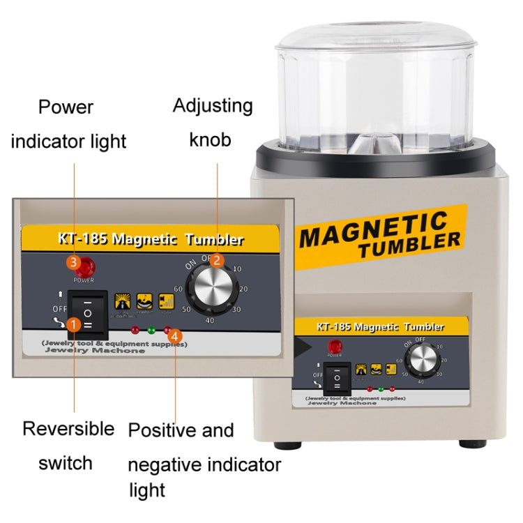 KT-185 Magnetic Polishing Tumbler Stainless Steel Deburring And Polishing Machine, EU Plug(Red) - Polishing Repair by PMC TechLife | Online Shopping South Africa | PMC TechLife | Buy Now Pay Later Mobicred